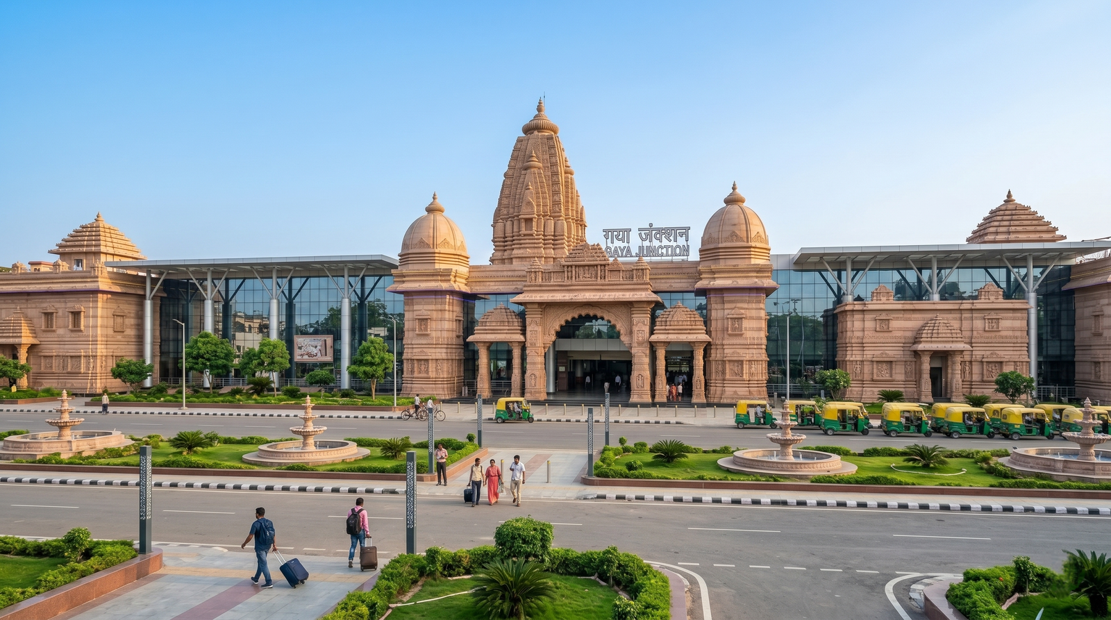 Architectural model of the new world class Gaya Junction railway station inspired by traditional temple architecture of Gaya Bihar